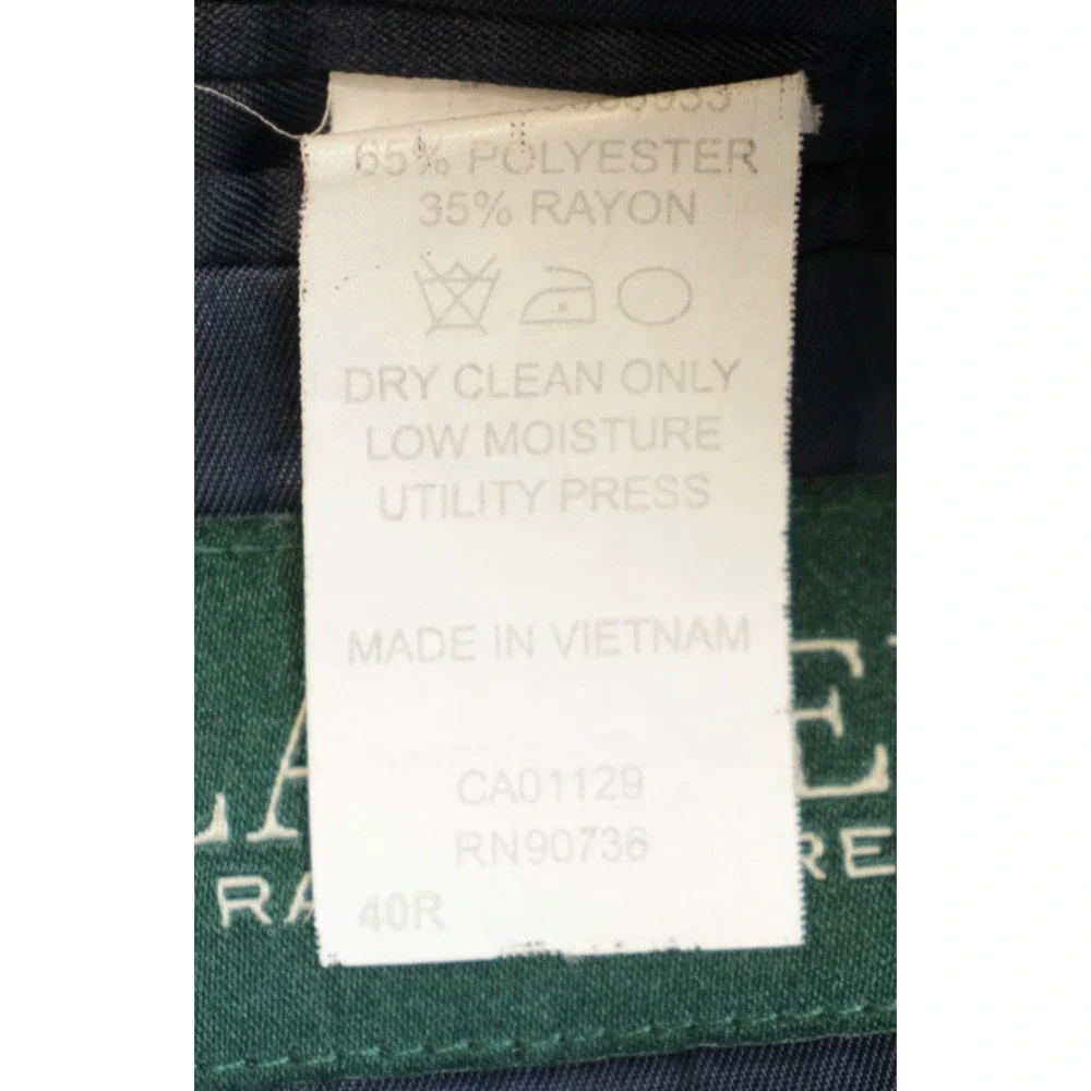 Lauren Ralph Lauren Blazer Mens Size 40R Navy Blue Check 2 Button‎ Notch Lapel